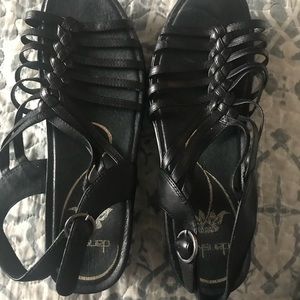 Dansko black sandals lightly worn